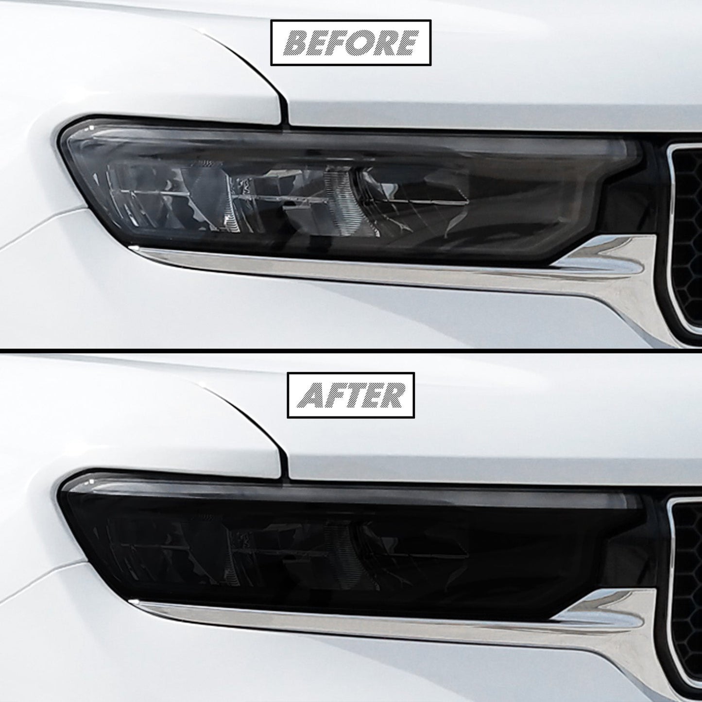 2021-2023 Jeep Grand Cherokee L | Headlight Cutout PreCut Tint Overlays