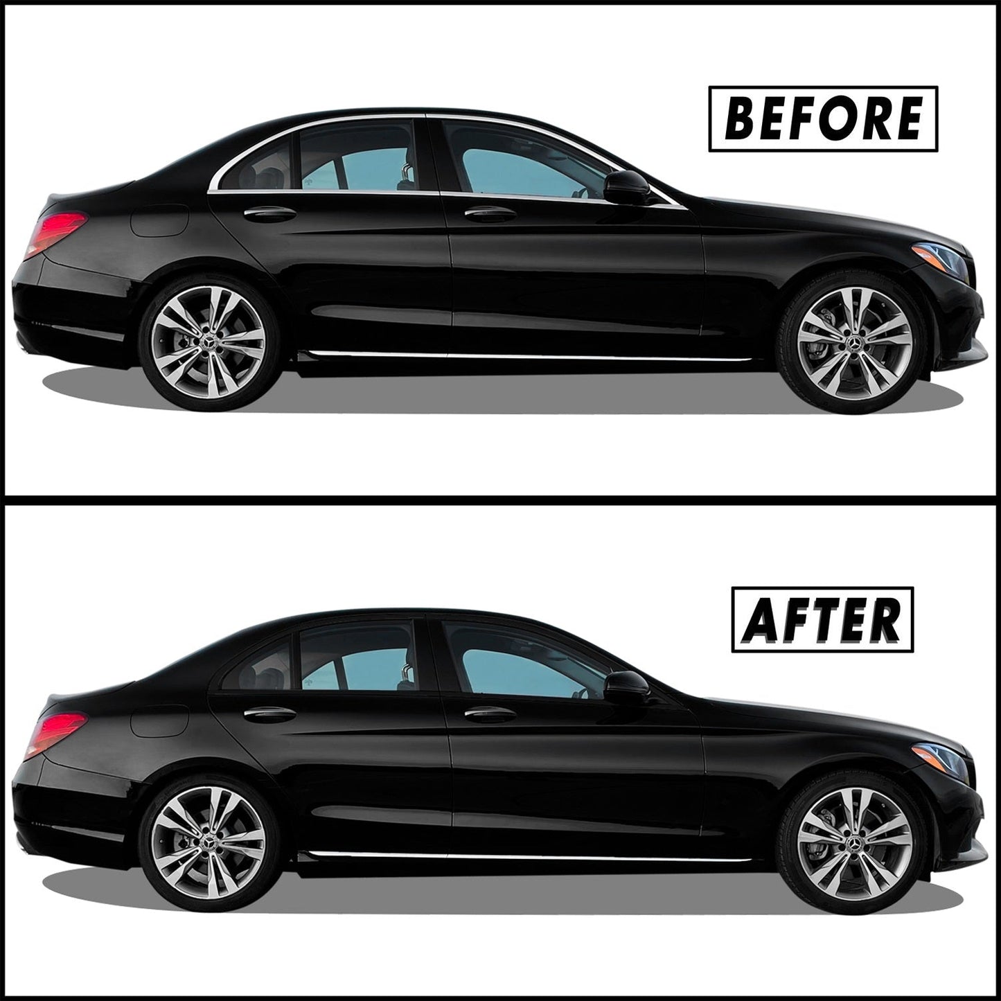 2015-2021 Mercedes C-Class Sedan | Window Trim Chrome Delete PreCut Vinyl Wrap