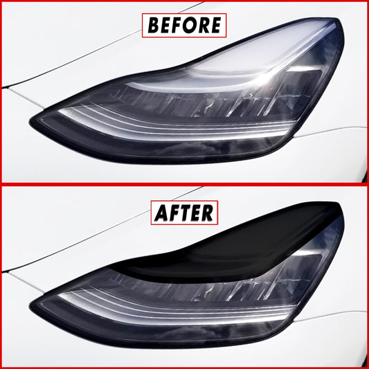 2017-2022 Tesla Model 3 | Headlight Eyelid PreCut Tint Overlays