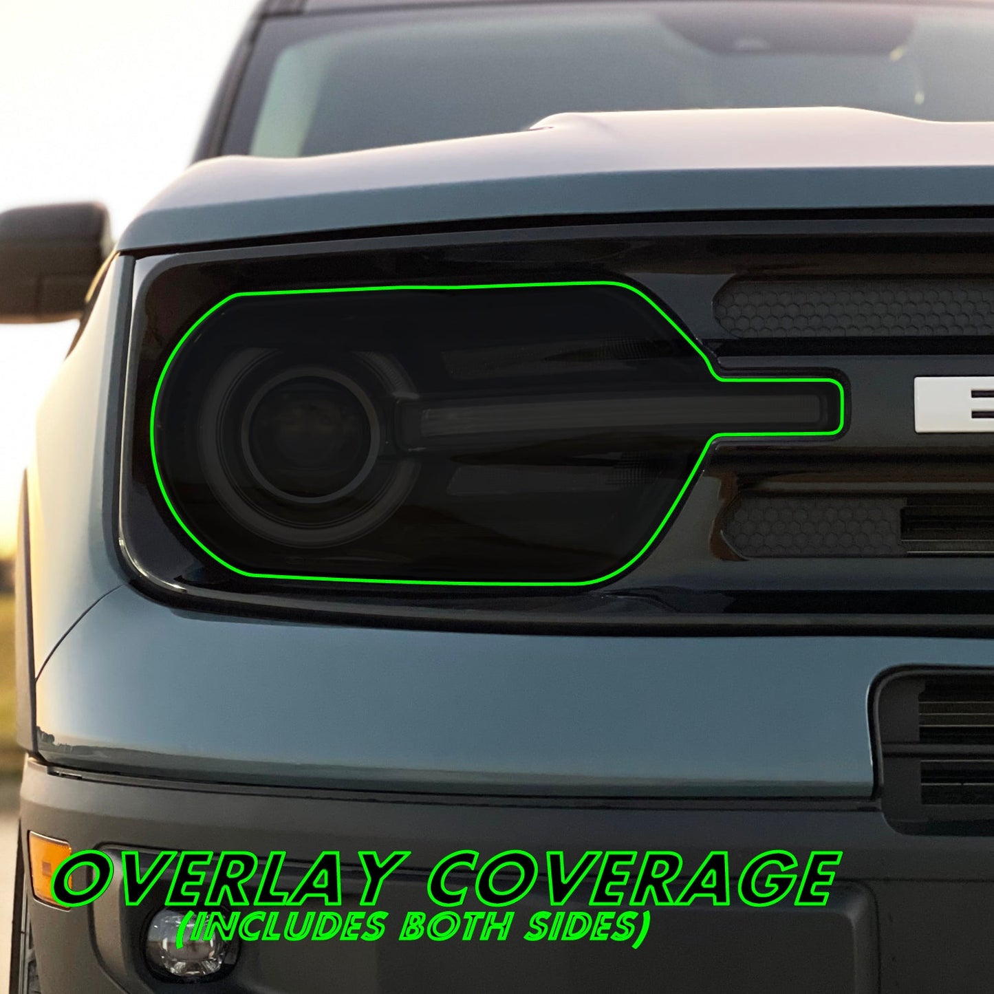 2021-2022 Ford Bronco Sport | Headlight PreCut Tint Overlays