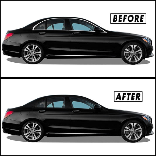 2015-2021 Mercedes C-Class Sedan | Window Trim Chrome Delete PreCut Vinyl Wrap